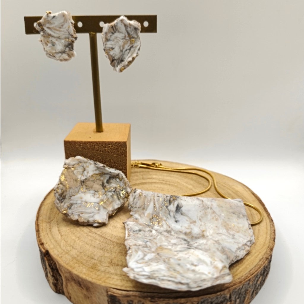 El regalo perfecto - conjunto marmolado y destellos dorados