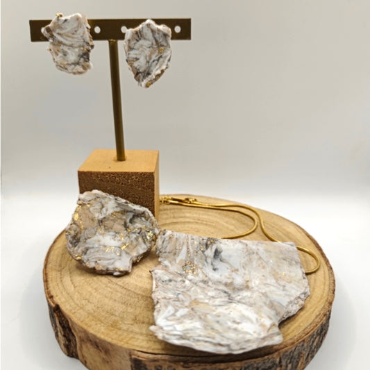 El regalo perfecto - conjunto marmolado y destellos dorados