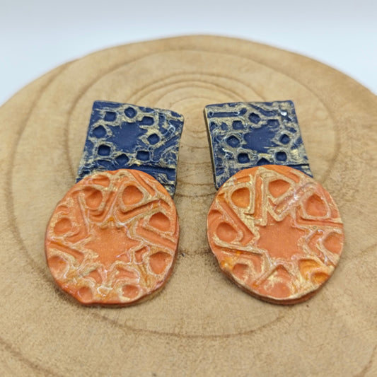 Alhambra - Azulejo Combinado · Azul Profundo &  Naranja