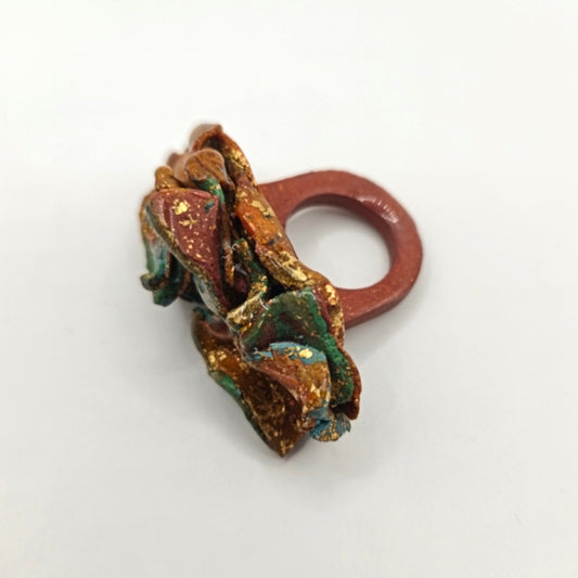 Anillo - fragmentos teja y verde