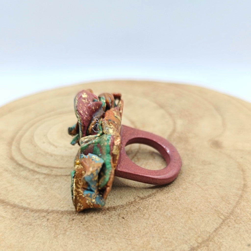 Anillo - fragmentos teja y verde
