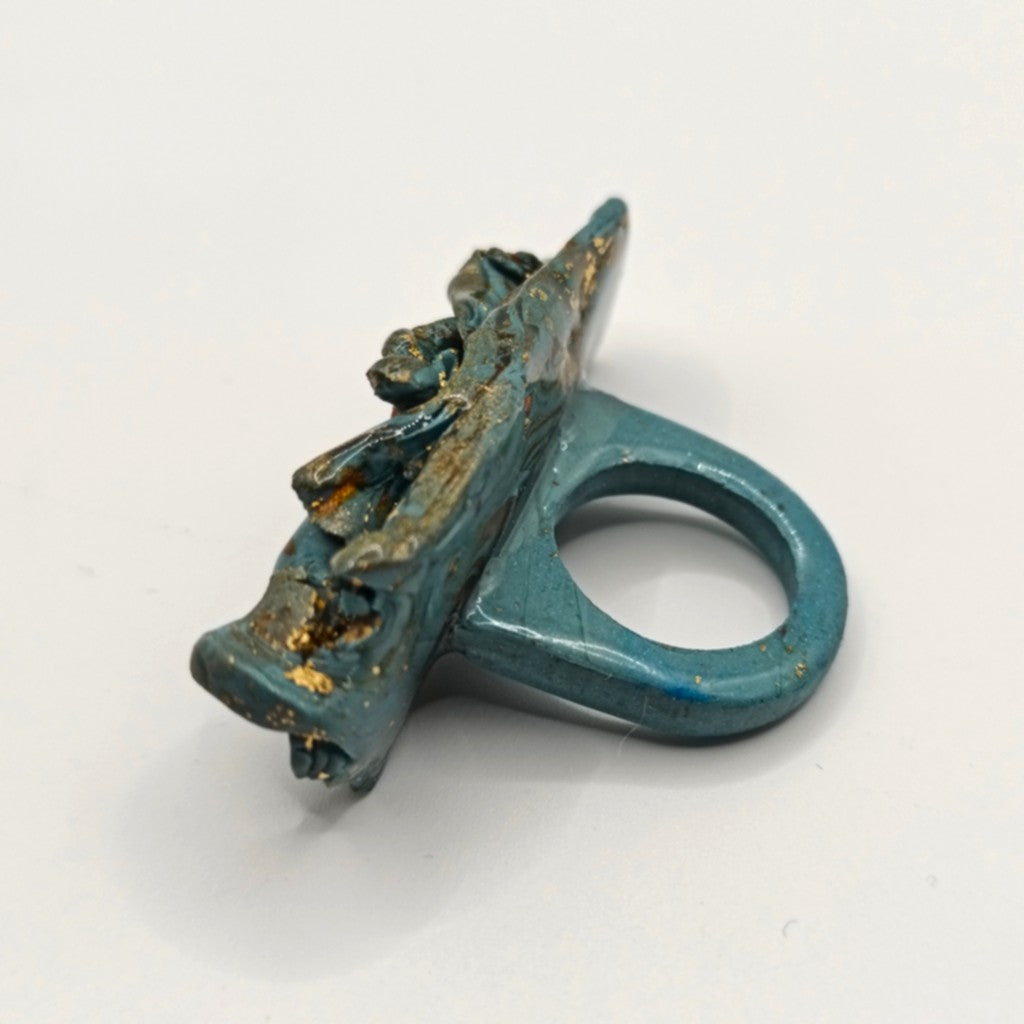 Anillo - fragmentos turquesas