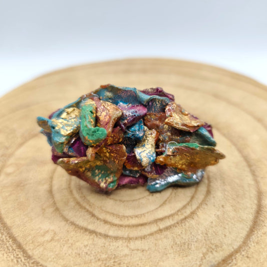 Anillo - Fucsia fragmentos turquesas y naranjas
