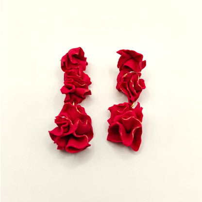 Clavel - Pendientes cascada rojos