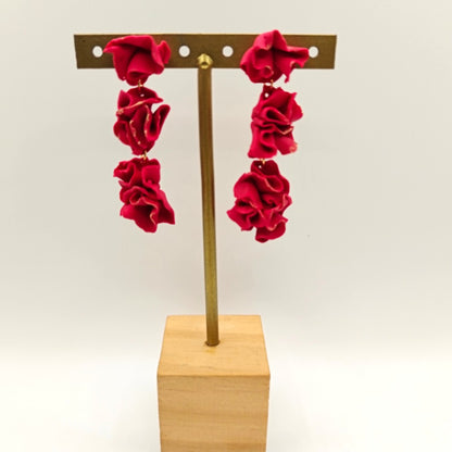 Clavel - Pendientes cascada rojos