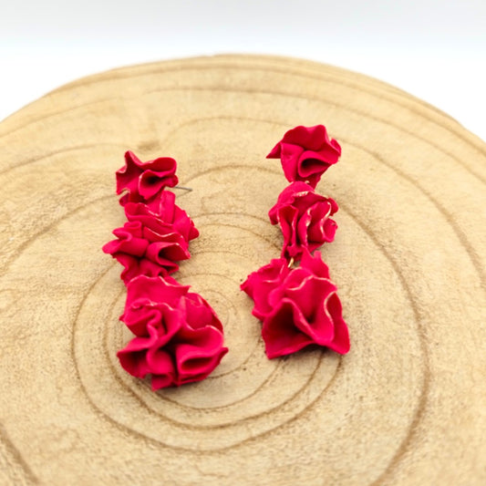 Clavel - Pendientes cascada rojos