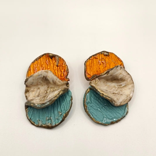 Shakti - turquesa, naranja y crema