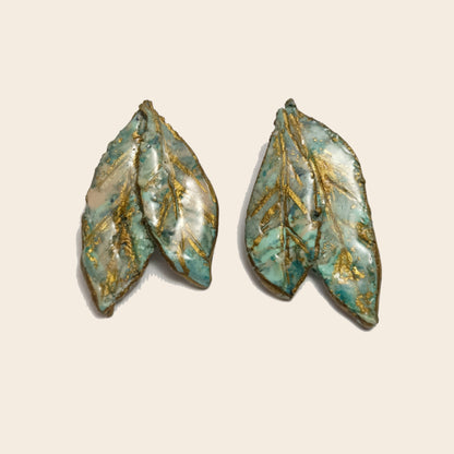 Minerva - hoja doble azul y turquesa