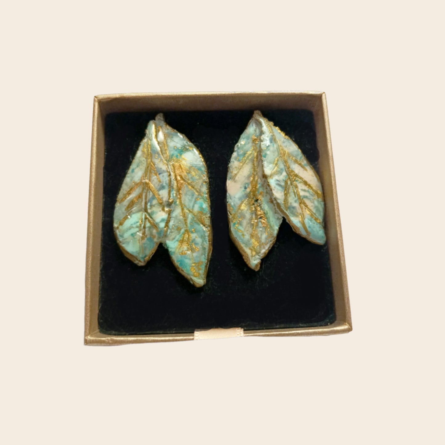 Minerva - hoja doble azul y turquesa