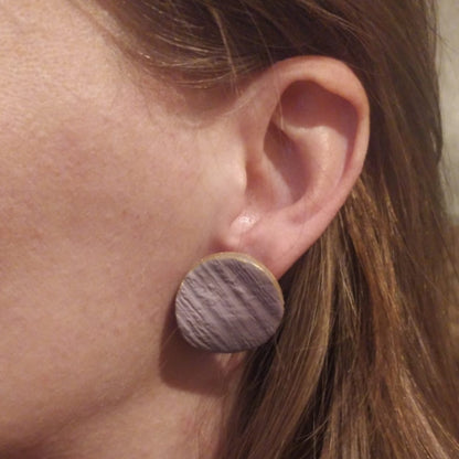 Sarasvati - Pendientes lavanda y dorado