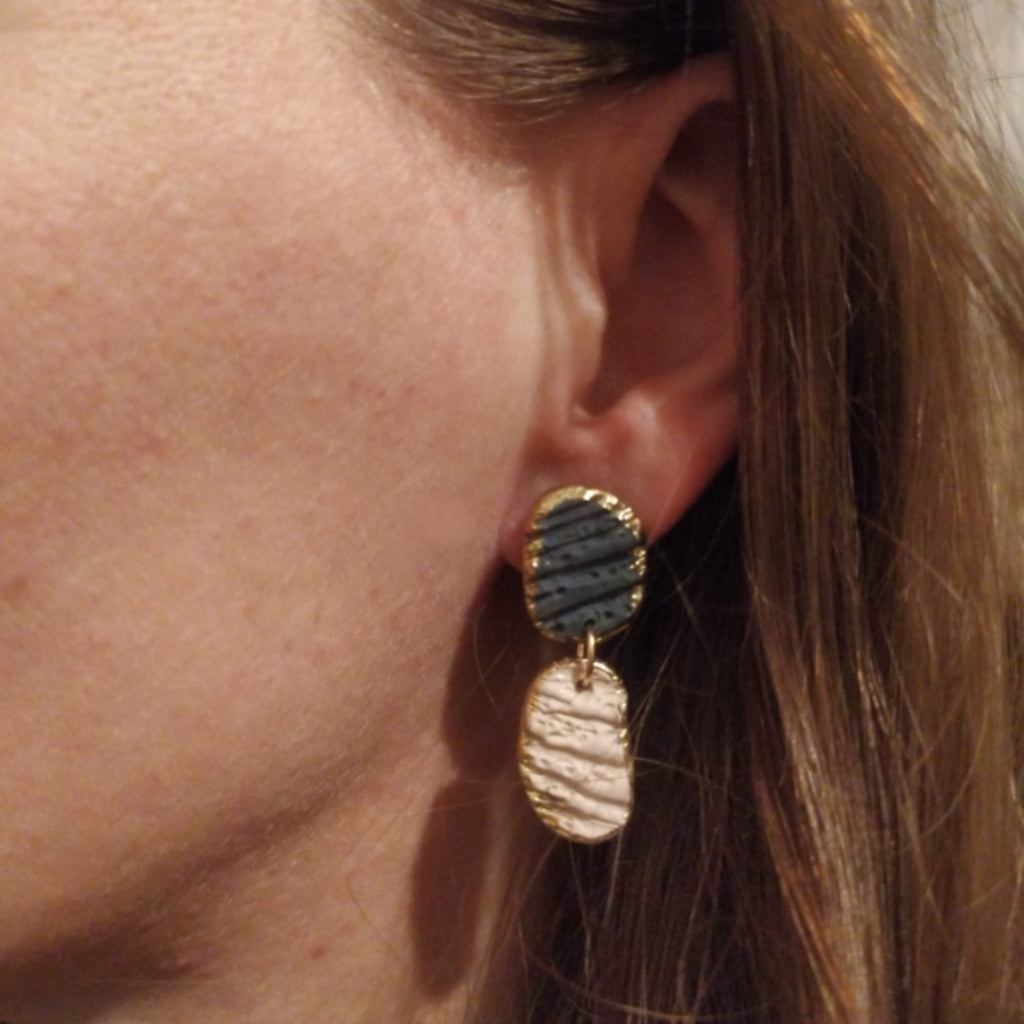 Lakshmi - dos piezas azul piedra y crema