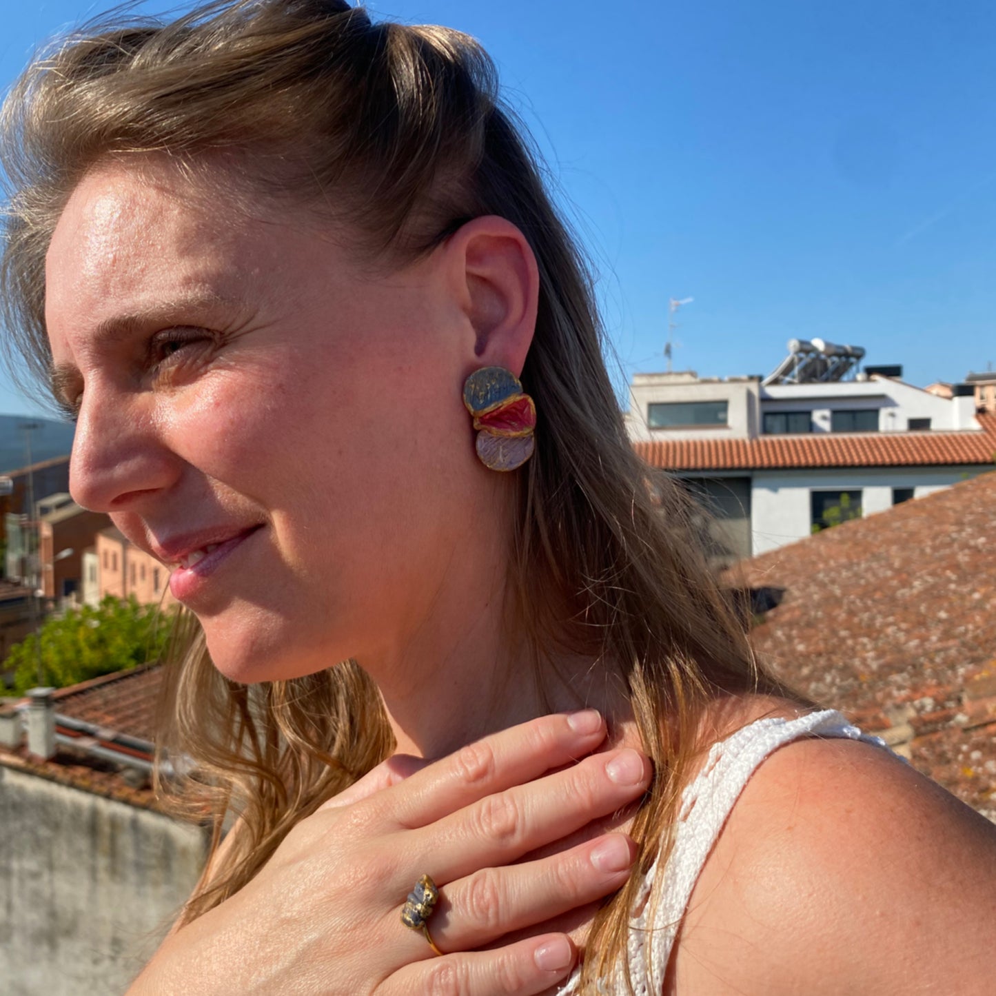 Venus - conjunto tonos piedra, coral y lavanda